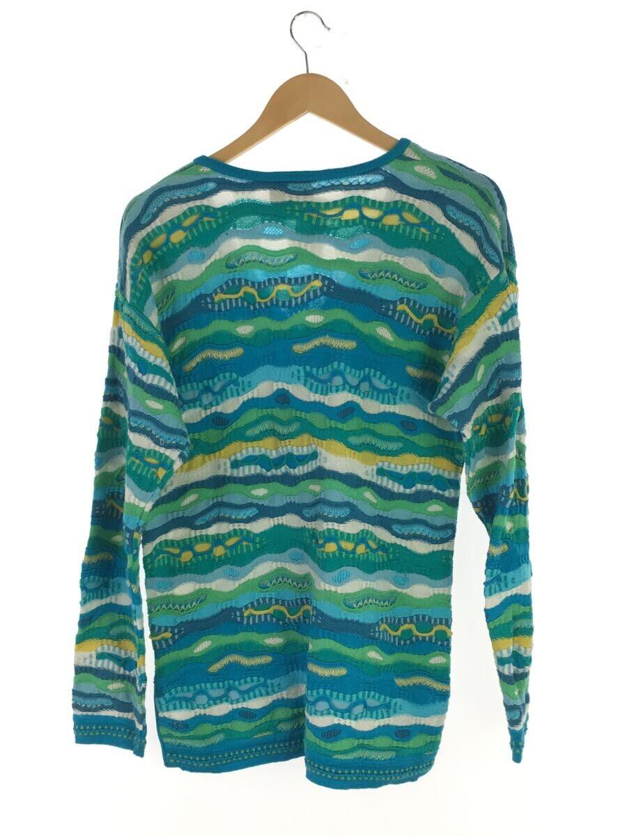 【中古】COOGI◆オーストラリア製/3Dニットカーディガン(薄手)/S/コットン/BLU【メンズウェア】