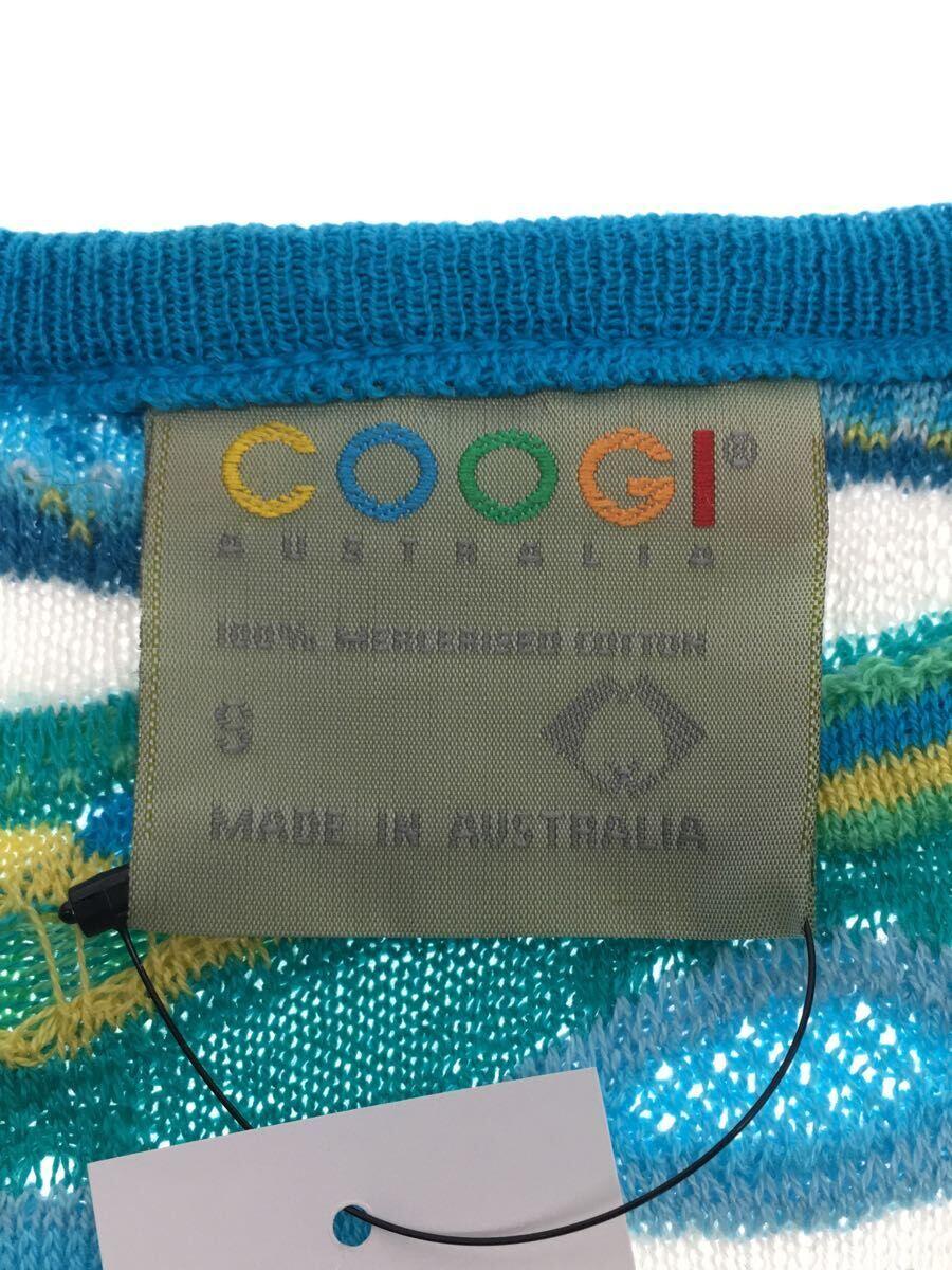 【中古】COOGI◆オーストラリア製/3Dニットカーディガン(薄手)/S/コットン/BLU【メンズウェア】