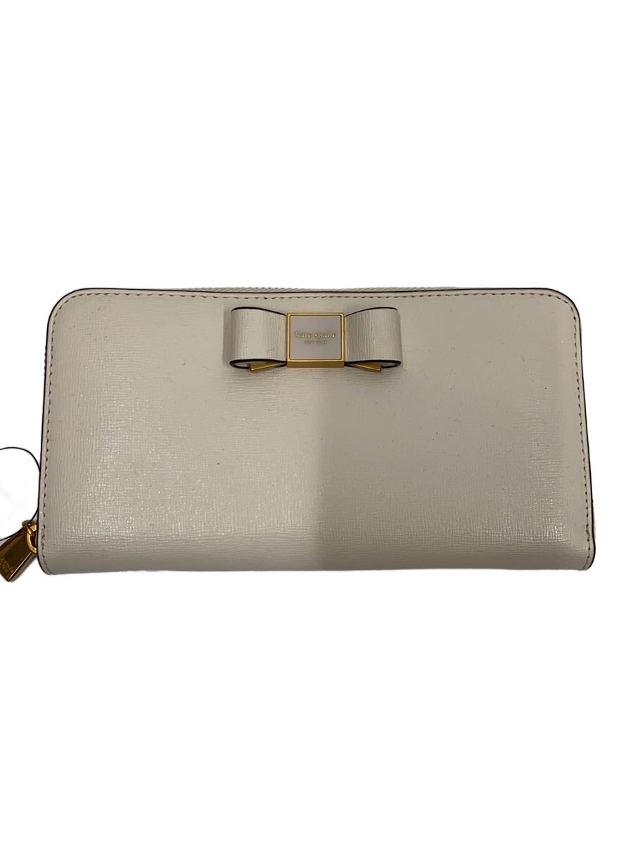 【中古】kate spade new york◆長財布/牛革/WHT/レディース/K9925【服飾雑貨他】