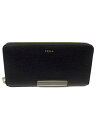 【中古】FURLA◆長財布/レザー/BLK/無地/レディース/PCX7UNO B30000/BABYLON ZIP AROUN【服飾雑貨他】