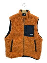 【中古】STUSSY◆フリースベスト/リバーシブル/ボア/ジップアップベスト/M/ナイロン/ORN/118506【メンズウェア】