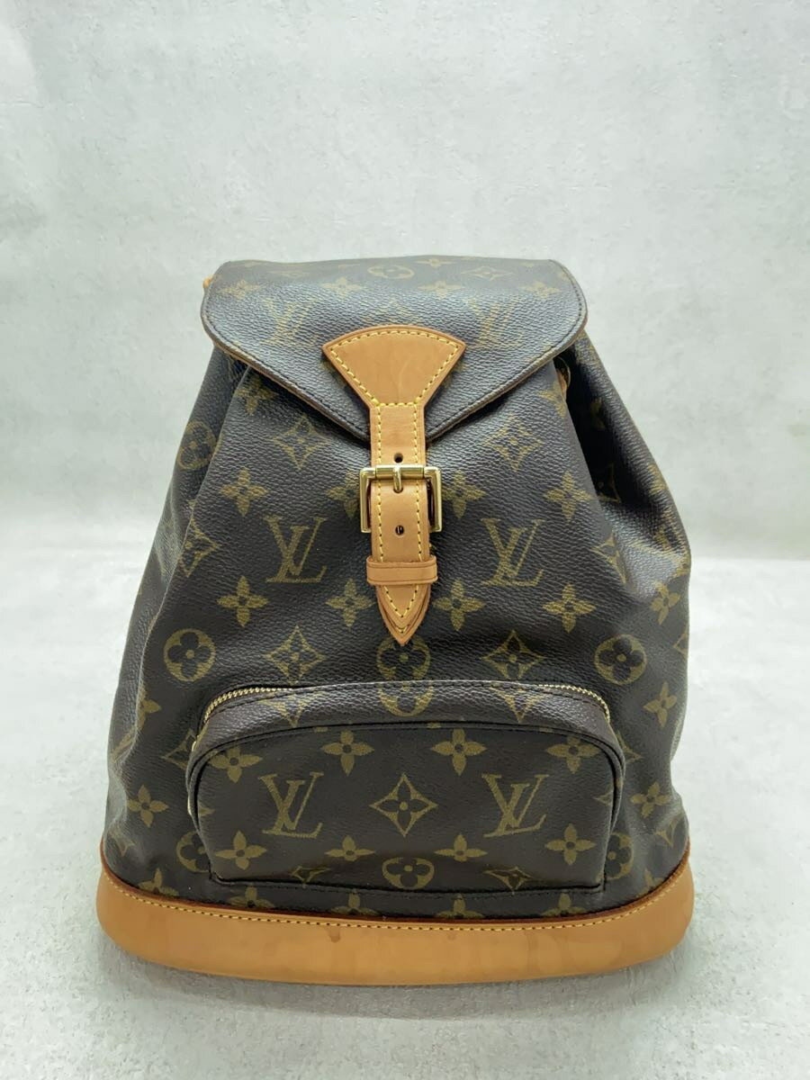 【中古】LOUIS VUITTON◆1)ミニ・モンスリ_モノグラム・キャンバス_BRW/PVC/BRW/モノグラム/底部汚れ有【バッグ】