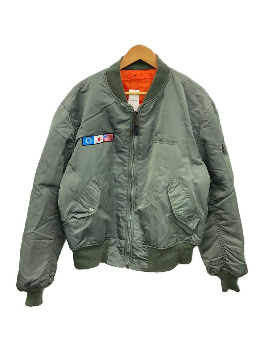 【中古】ALPHA INDUSTRIES◆フライトジャケット/XL/ナイロン/KHK/MA-1【メンズウェア】