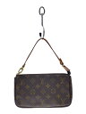 【中古】LOUIS VUITTON◆1)ポシェット・アクセソワール_モノグラム・キャンバス_BRW/PVC/BRW【バッグ】