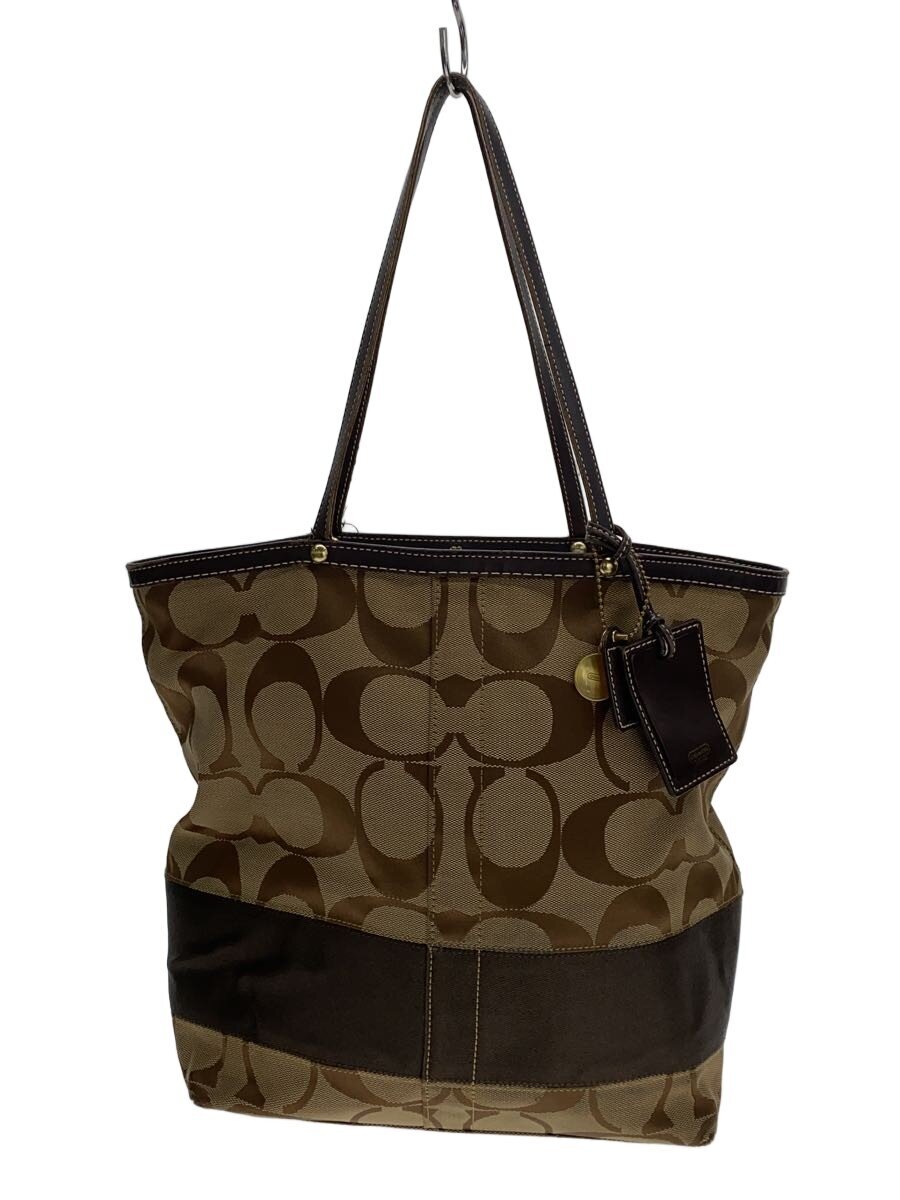 COACH - 【中古】COACH◆トートバッグ/キャンバス/CML/総柄/シグネチャー【バッグ】