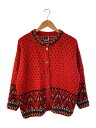 【中古】DALE OF NORWAY◆カーディガン(厚手)/M/ウール/RED【メンズウェア】