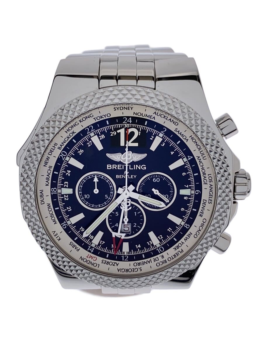 【中古】BREITLING◆自動巻腕時計/ベントレー/アナログ/BLK/SLV/202510MOH済/20251025日差-1【服飾雑貨他】