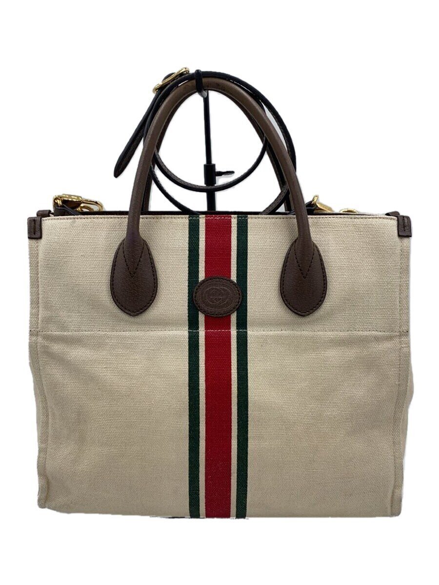 VANESSA BRUNO - 【中古】GUCCI◆ハンドバッグ/キャンバス/CRM/657422【バッグ】