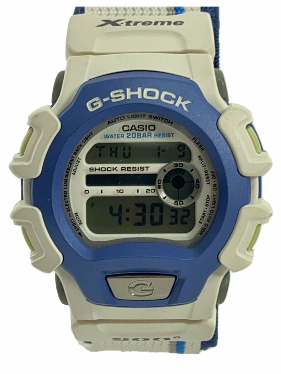 【中古】CASIO◆クォーツ腕時計・G-SHOCK/デジタル/BLU/WHT【服飾雑貨他】