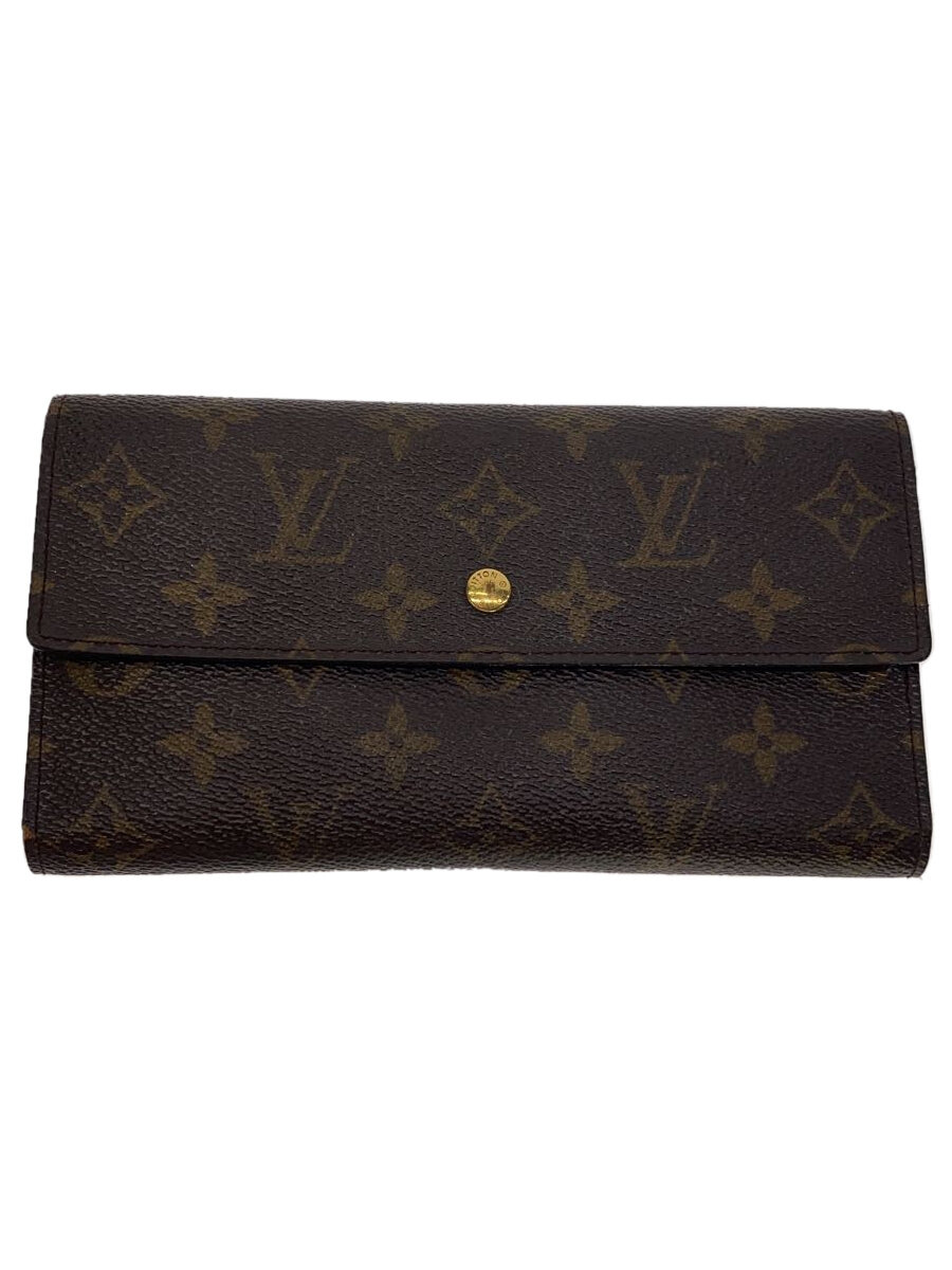 【中古】LOUIS VUITTON◆ポルト・トレゾール・インターナショナル_モノグラム・キャンバス/PVC/BRW/メンズ//【服飾雑貨他】
