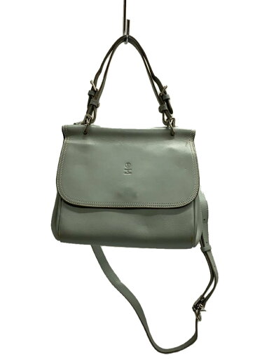 【中古】PELLE BORSA◆ショルダーバッグ/レザー/グレー/無地//【バッグ】 【中古】PELLE BORSA◆ショルダーバッグ/レザー/グレー/無地//【バッグ】