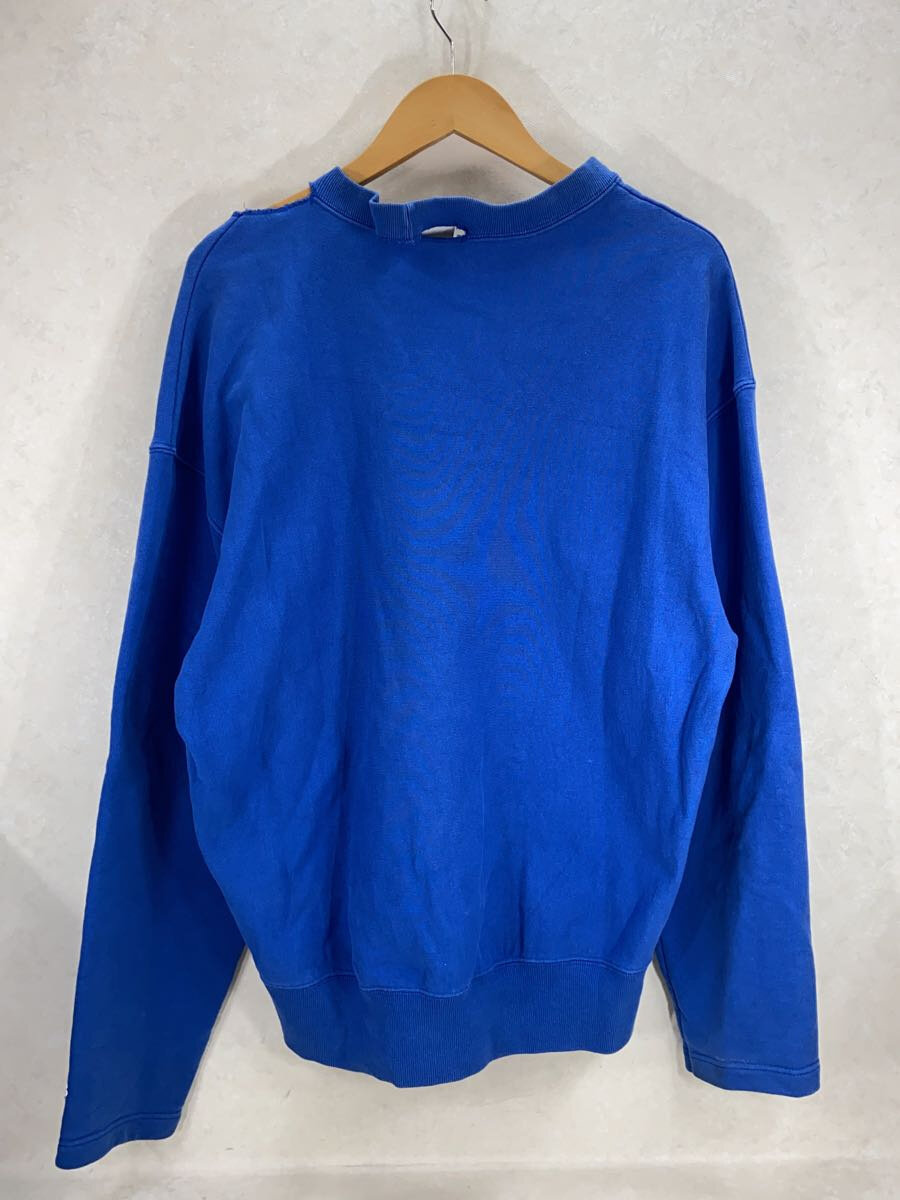 【中古】VETEMENTS◆CUT OUT NECKLINE SWEATSHIRT/スウェット/M/コットン/BLU/MSS17CH14【メンズウェア】