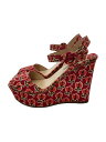 【中古】PRADA◆ウェッジソールサンダル/38/マルチカラー/花柄//【シューズ】(4)