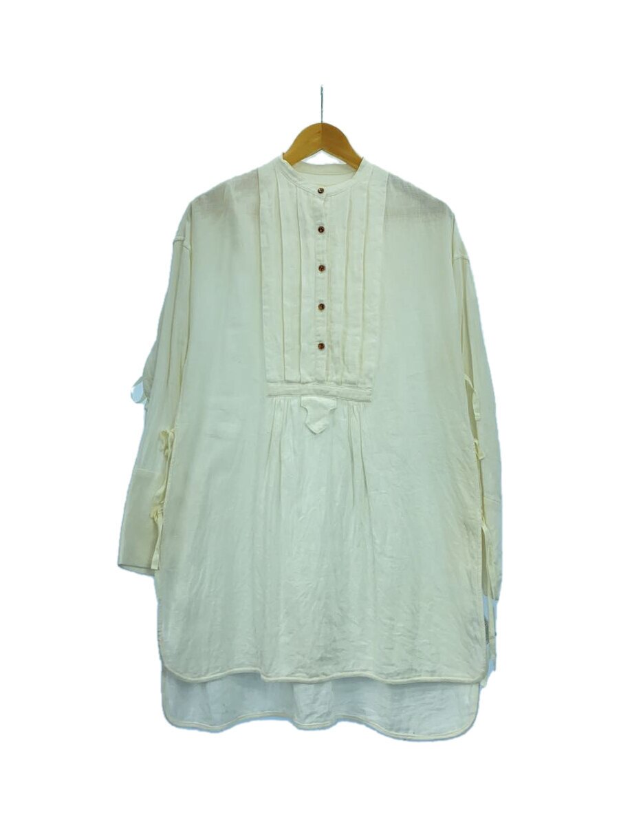 Uhr◆21SS/Side Open Atelier Shirt/長袖シャツ/リネン/WHT/21SSUhr-SH191