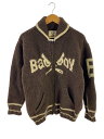 【中古】BAD BOY◆カウチン/カーディガン(厚手)/L/ウール/BRW/毛玉有【メンズウェア】