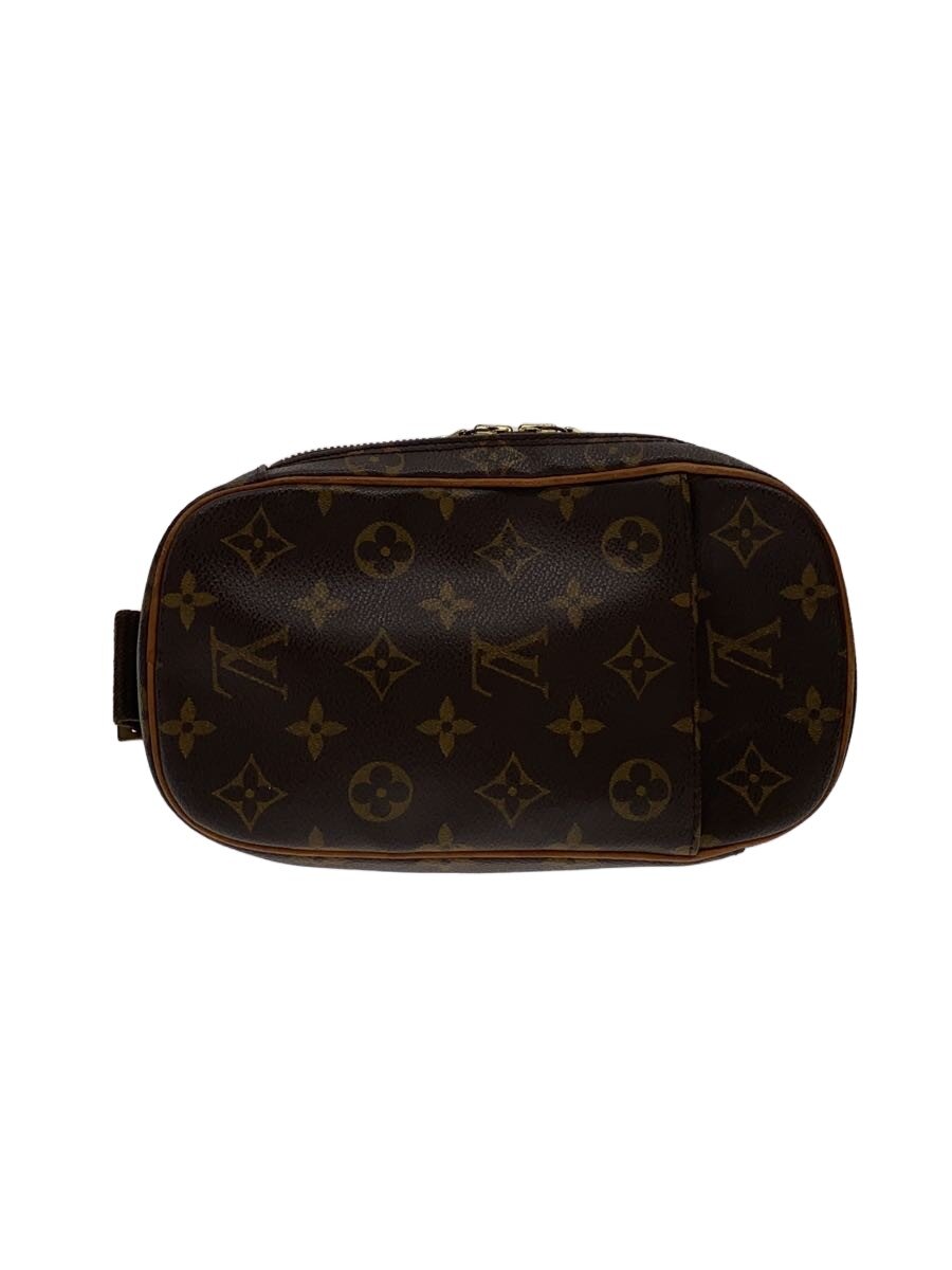 【中古】LOUIS VUITTON◆ポシェット・ガンジュ_モノグラム・キャンバス/レザー/BRW/モノグラム//【バッグ】