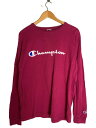 【中古】Champion◆90s/長袖Tシャツ/L/コットン/PNK【メンズウェア】