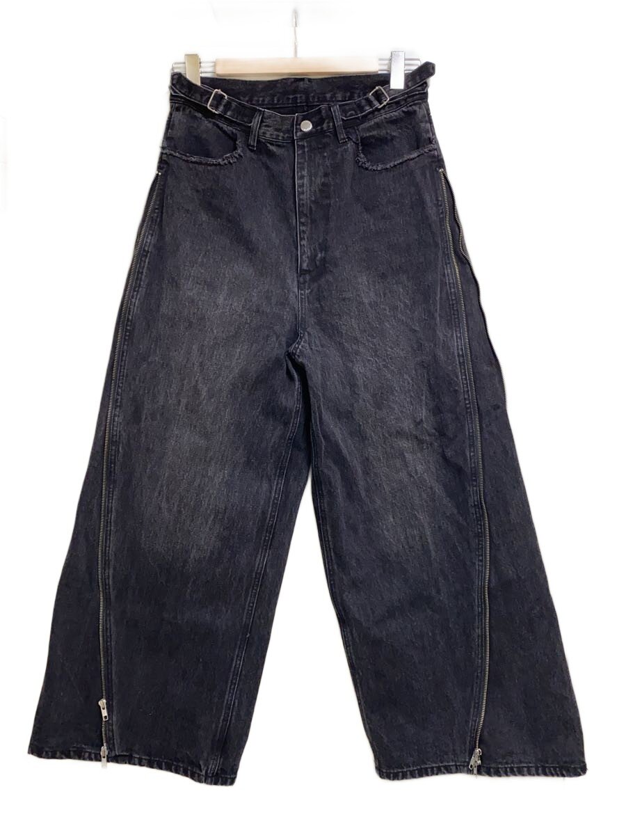 GRANCY◆24AW/ZipDesign Buggy DenimPants/L/コットン/ブラック/GRApt1162//