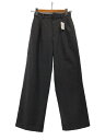 【中古】FRAMeWORK◆ウォッシャブルTWタックワイドパンツ/ワイドパンツ/--/ウール/BLK【レディースウェア】