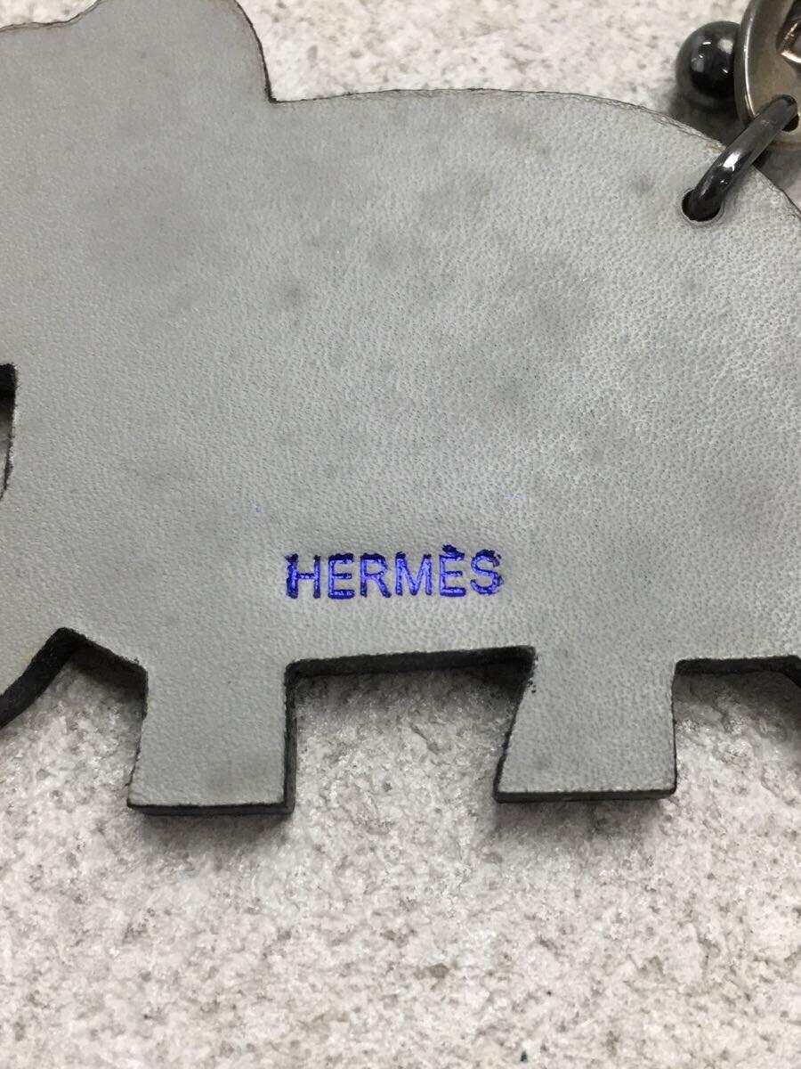 【中古】HERMES◆キーホルダー/--/BLU/花柄/象/メンズ【服飾雑貨他】 3