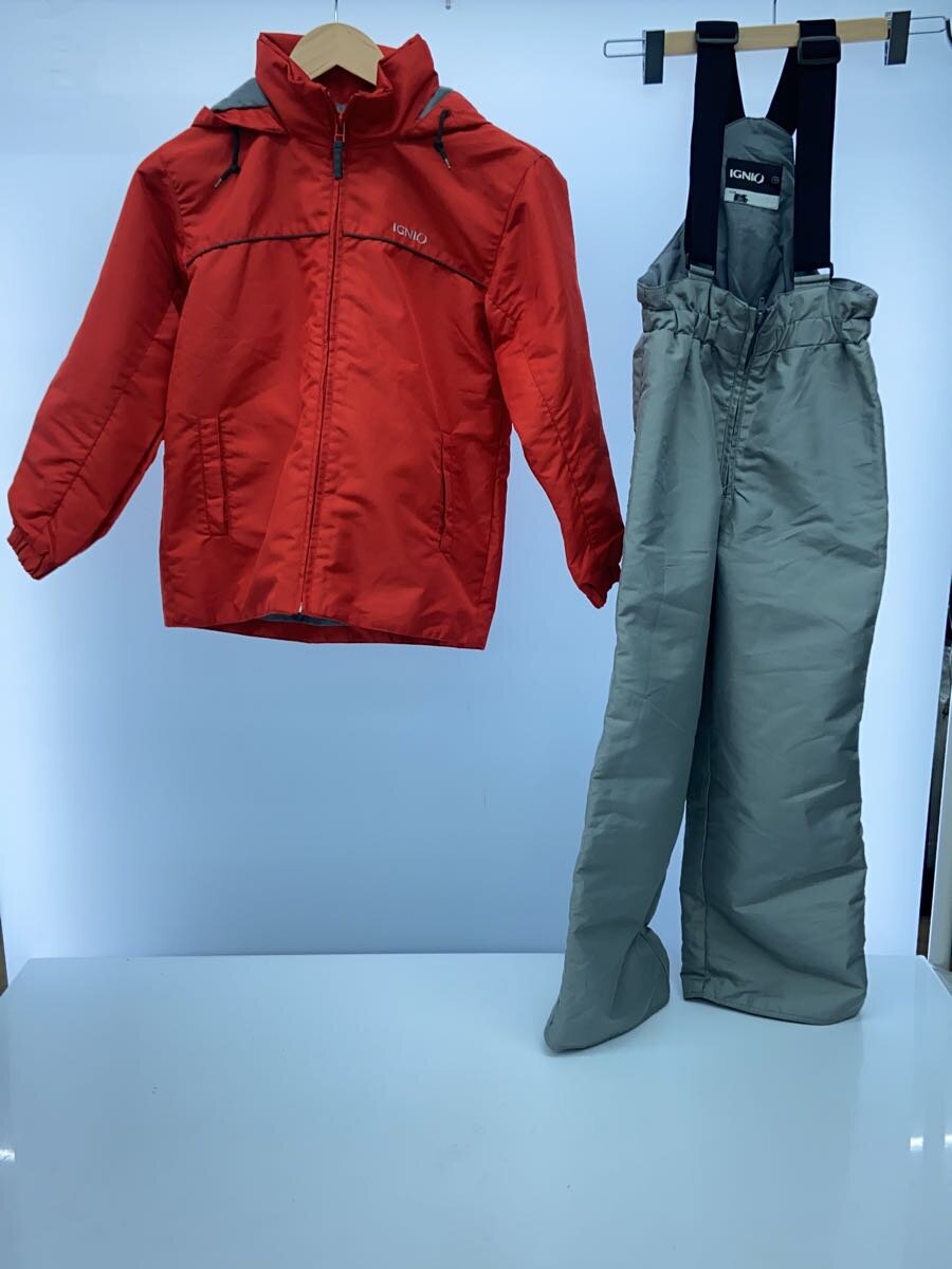 【中古】IGNIO◆スノボ/スキー/ウェアー/セットアップ/キッズ/RED///【スポーツ】