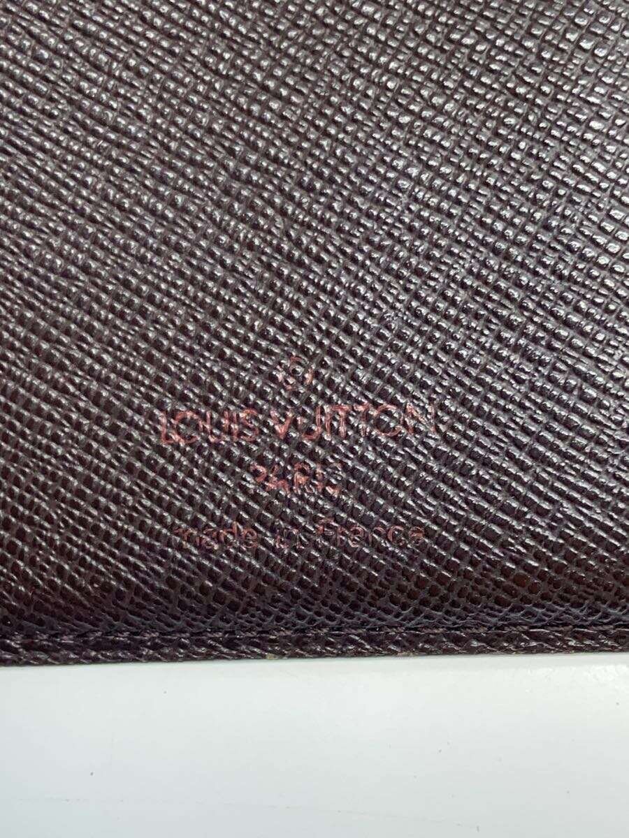 【中古】LOUIS VUITTON◆ポルト・フォイユ・ヴィエノワ_ダミエ・エベヌ_BRW/PVC/BRW/レディース【服飾雑貨他】