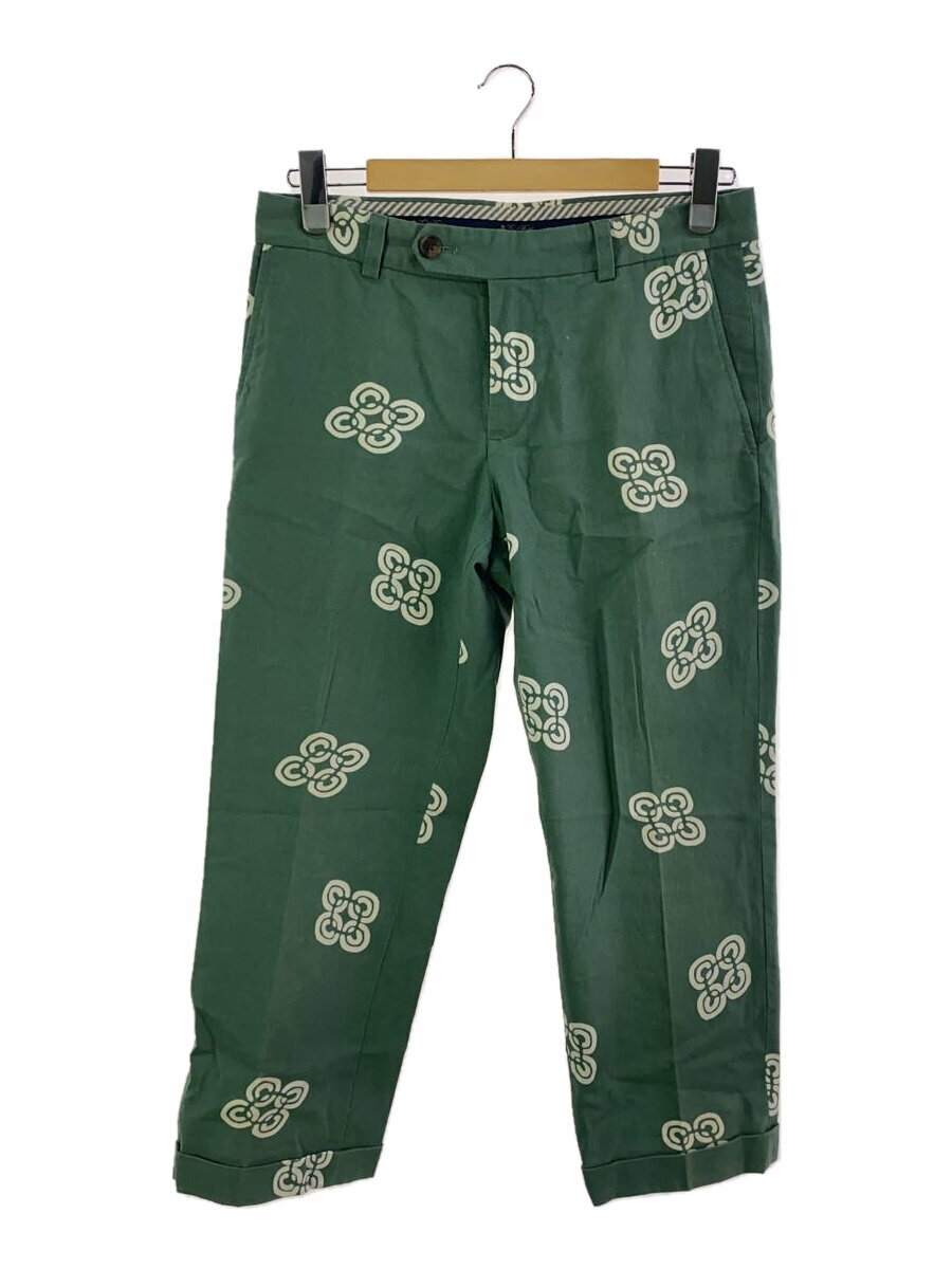 【中古】BROOKS BROTHERS◆スラックスパンツ/31/コットン/GRN/総柄【メンズウェア】