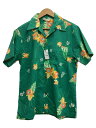 【中古】Royal Hawaiian◆60-70s/アロハシャツ/--/コットン/GRN/無地【メンズウェア】(4)