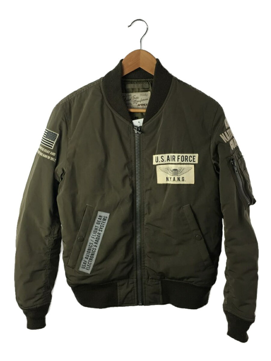 【中古】AVIREX◆MA-1/AIR NATIONAL GUARD/フライトジャケット/M/ポリエステル/KHK/6142185【メンズウェア】