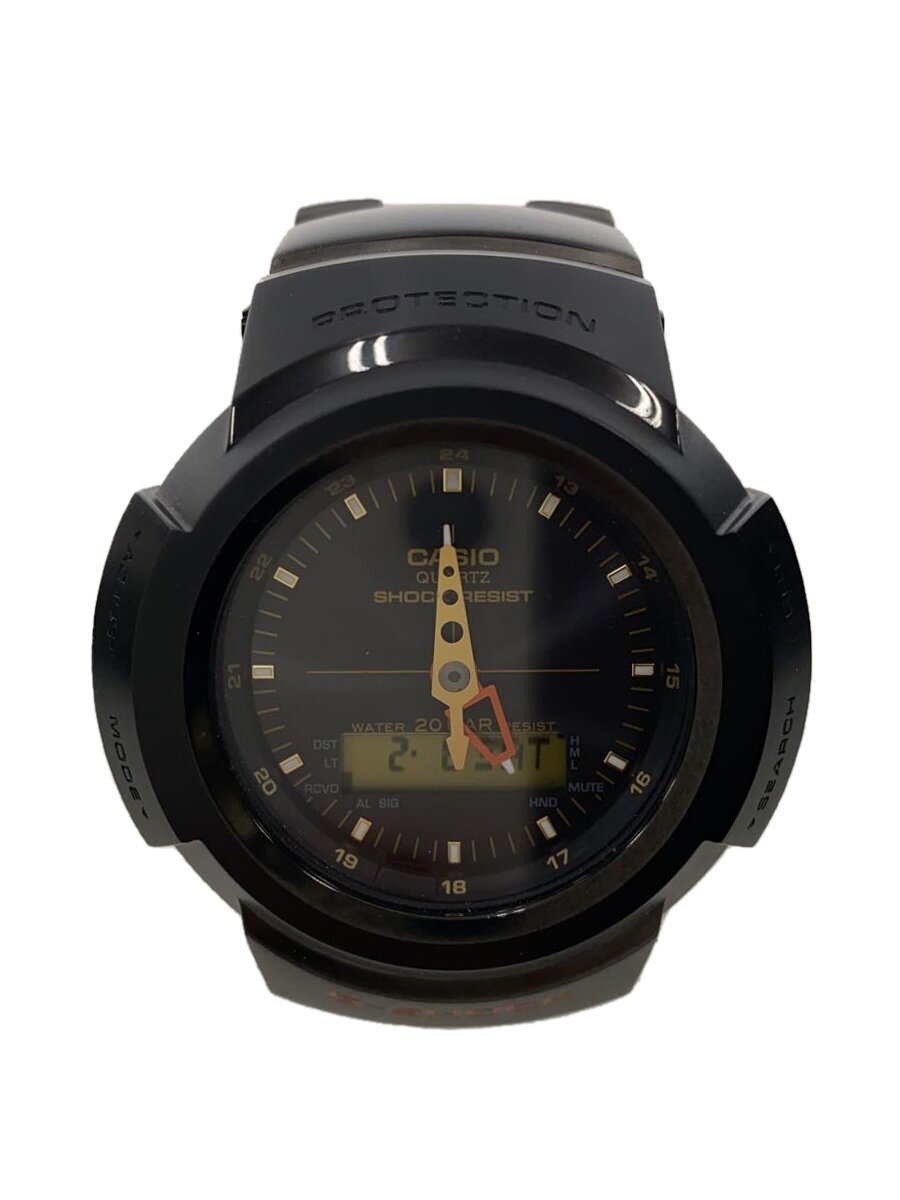 【中古】CASIO◆クォーツ腕時計/アナログ/BLK/AWM-500UA【服飾雑貨他】