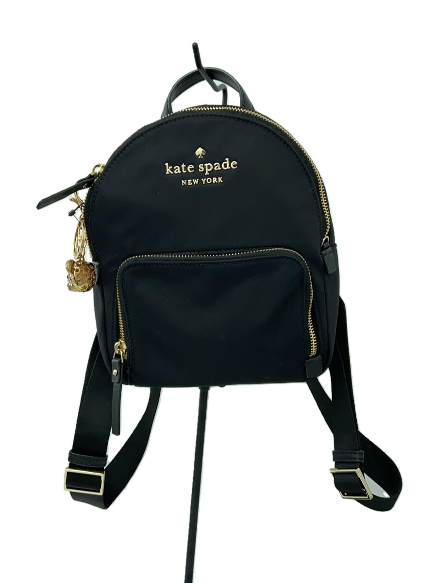 【中古】kate spade new york◆リュック/ナイロン/BLK/無地【バッグ】