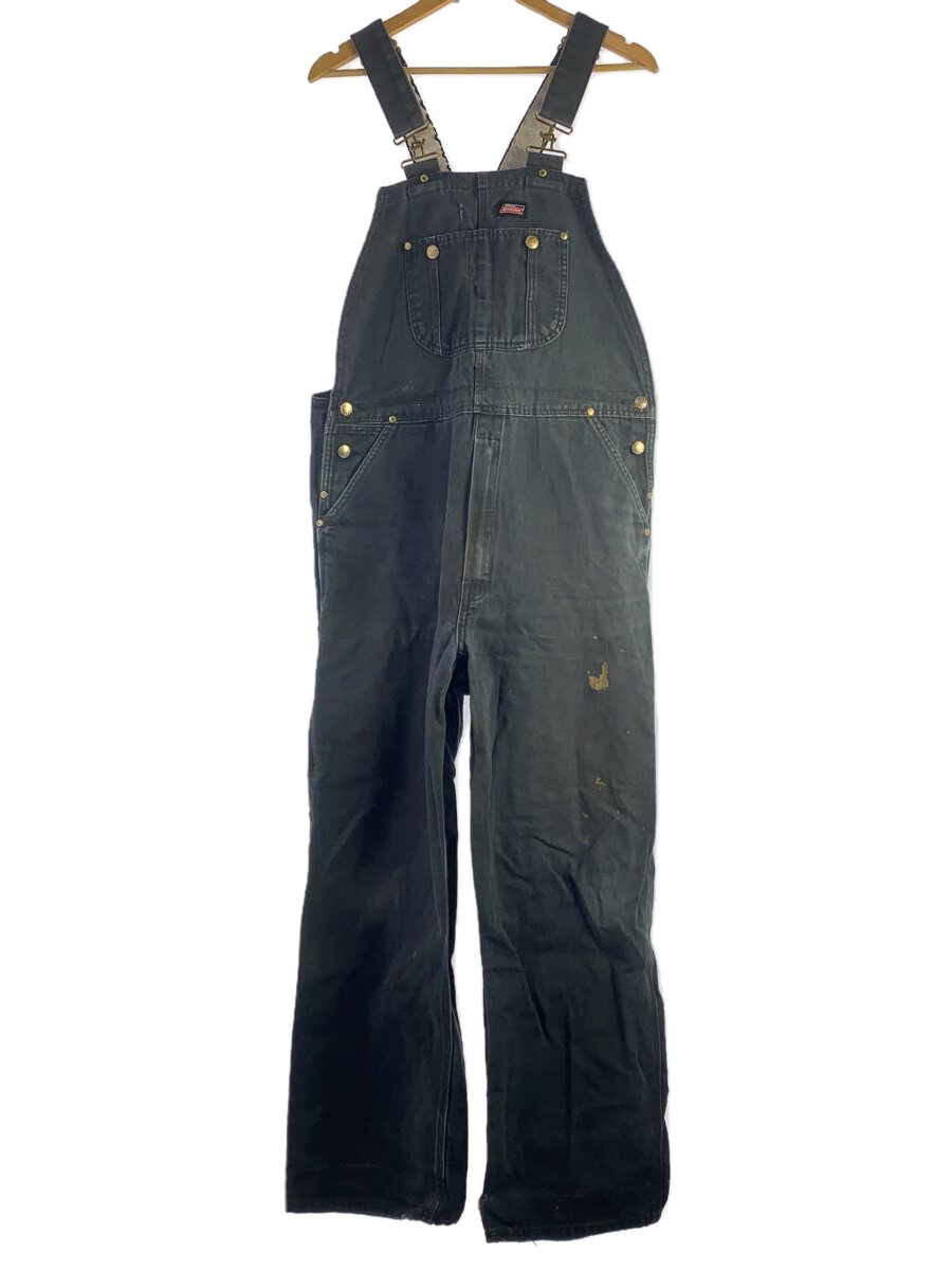 【中古】DICKIES◆オーバーオール/--/コットン/BLK/無地【メンズウェア】