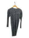 【中古】PLEATS PLEASE ISSEY MIYAKE◆カーディガン(薄手)/4/ポリエステル/GRY/PP63-JA557【レディースウェア】