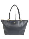 【中古】COACH◆ペブルドレザーアヴァトート/バッグ/レザー/ネイビー/f37216【バッグ】