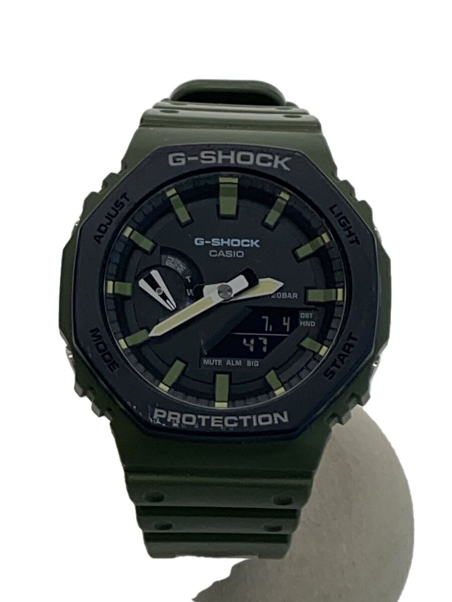 【中古】CASIO◆クォーツ腕時計_G-SHOCK/デジアナ/ラバー/BLK/KHK/SS【服飾雑貨他】