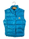 【中古】MONCLER ダウンベスト/XXS/ポリエステル/BLU/無地【レディースウェア】