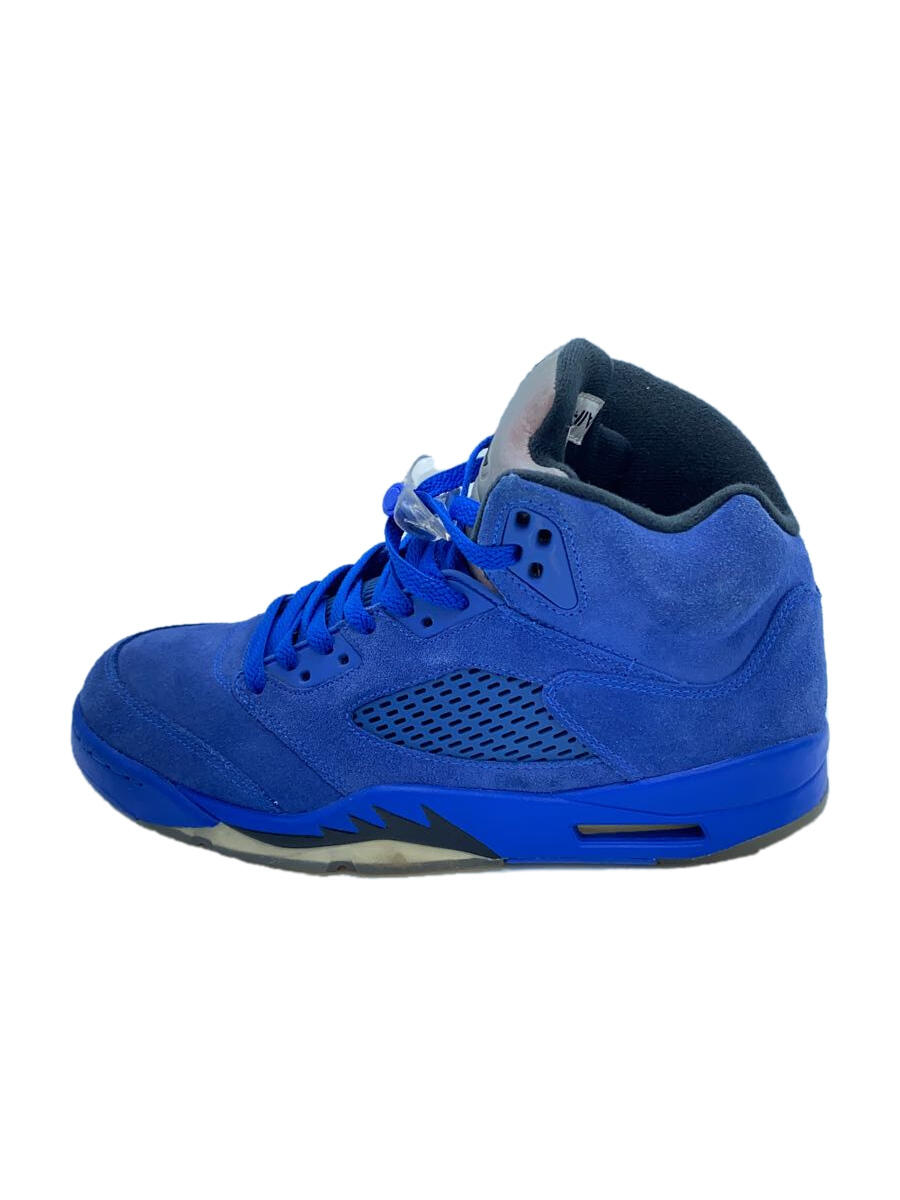 【中古】NIKE◆AIR JORDAN 5 RETRO/エアジョーダンレトロ/ブルー/136027-401/26.5cm/BLU【シューズ】