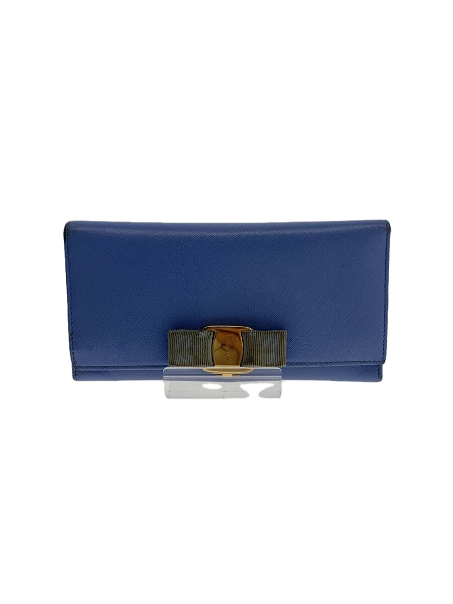 【中古】Salvatore Ferragamo◆財布/レザー/BLU/レディース//【服飾雑貨他】
