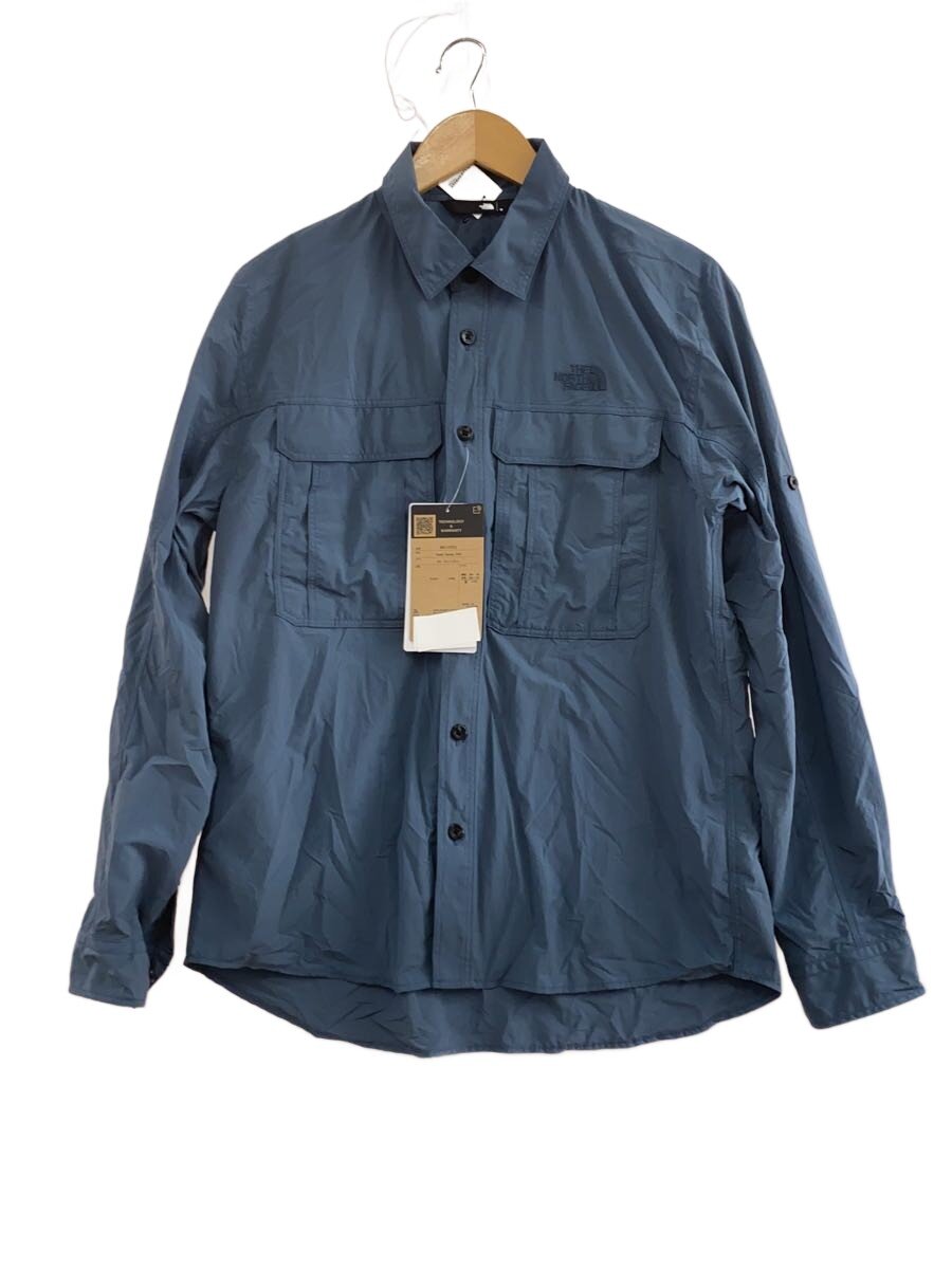THE NORTH FACE◆RUSTLE CANOPY SHIRT_ラッスルキャノピーシャツ/M/ナイロン/BLU/無地//