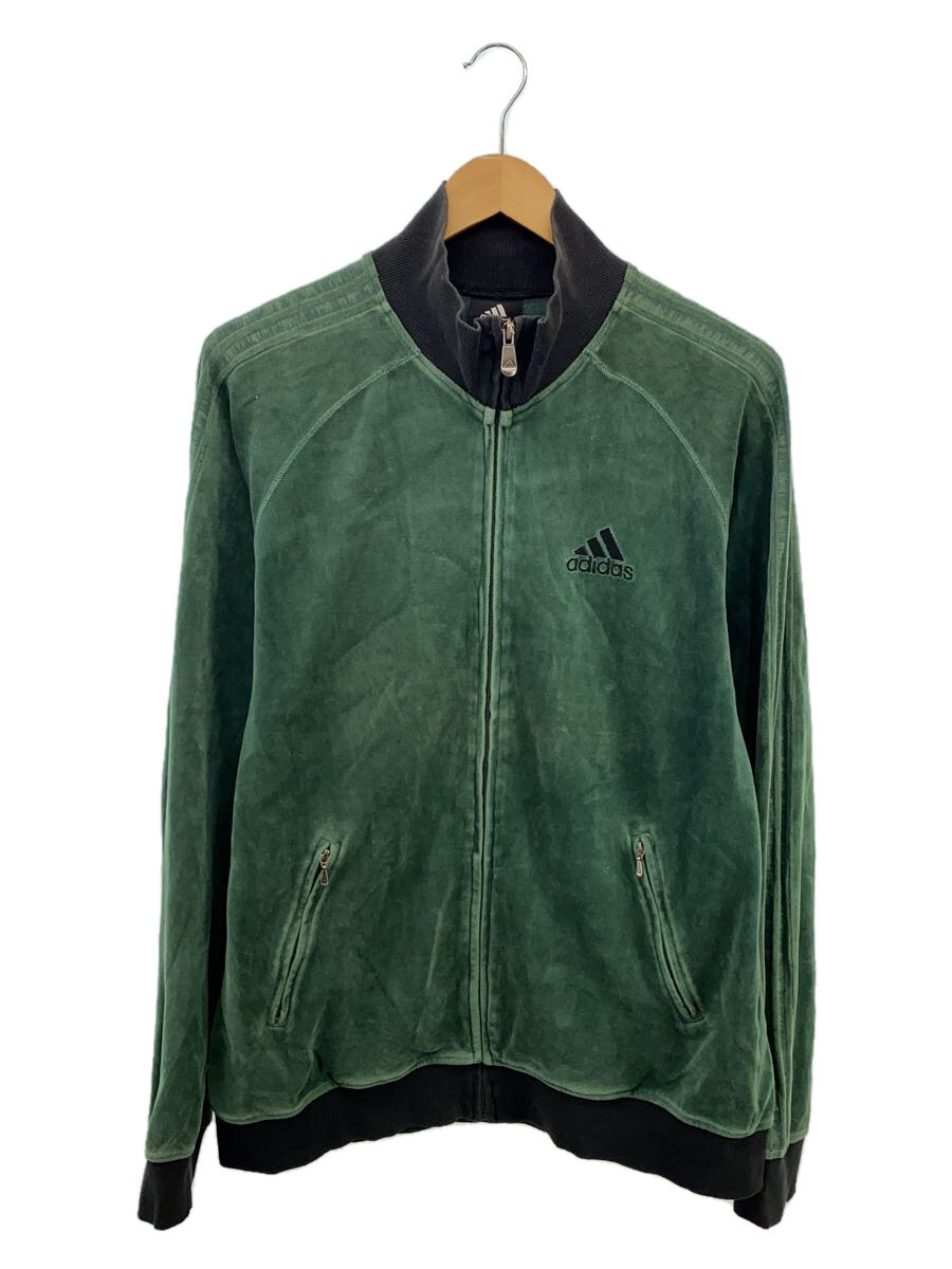【中古】adidas◆ジャケット/コットン/GRN/無地//【メンズウェア】