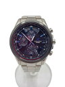 【中古】CASIO◆ソーラー腕時計_OCEANUS/アナログ/チタン/BLK/SLV【服飾雑貨他】(2)