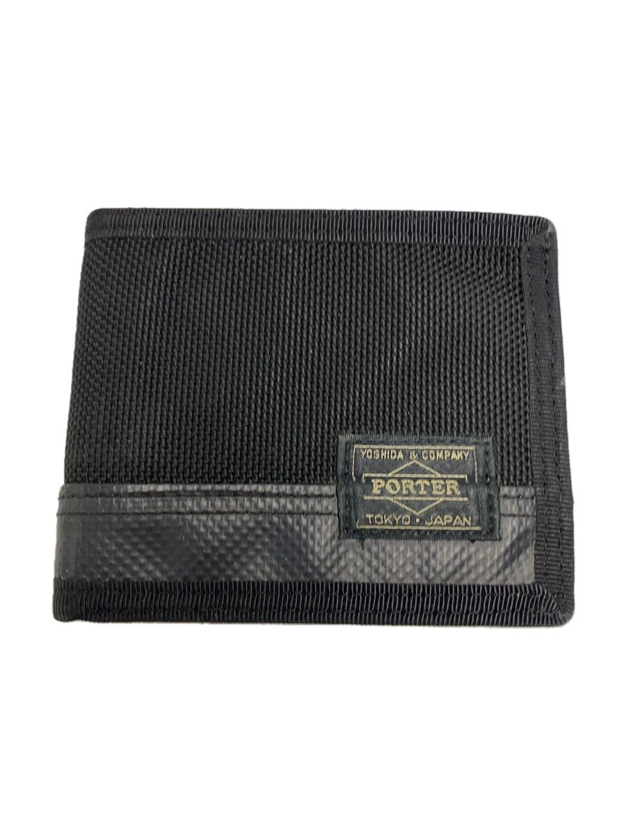 【中古】PORTER◆2つ折り財布/--/BLK/無地/メンズ【服飾雑貨他】