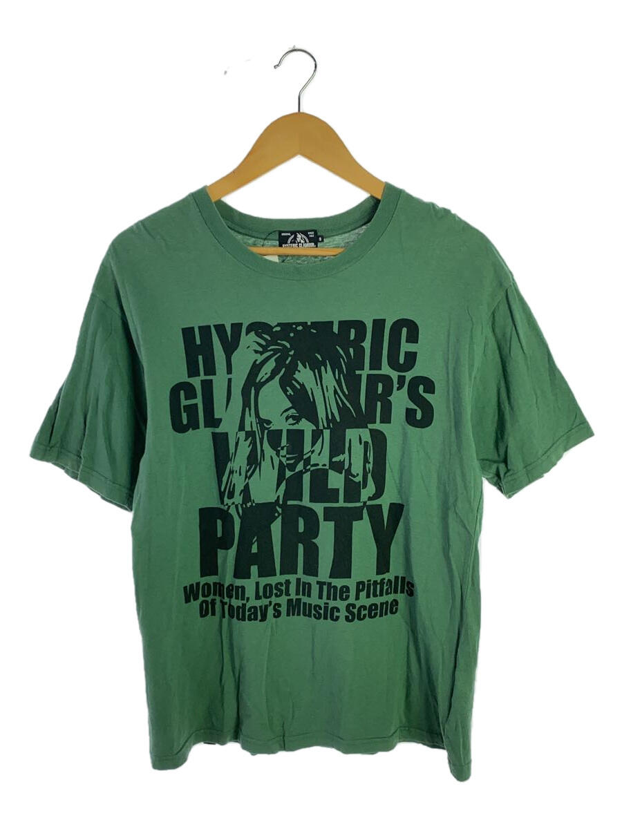 【中古】HYSTERIC GLAMOUR◆WILD PARTYプリントTシャツ/S/コットン/GRN/02171CT11【メンズウェア】