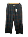 【中古】JieDa◆PLAID WIDE SLACKS/ボトム/1/ウール/GRN/チェック/JIE-19W-PT03-A【メンズウェア】
