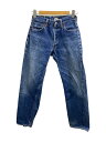 【中古】Levi’s◆ボトム/30/ツイード/IDG/裾破れ/501xx/ボタン裏555/90s/バレンシア工場【レディースウェア】