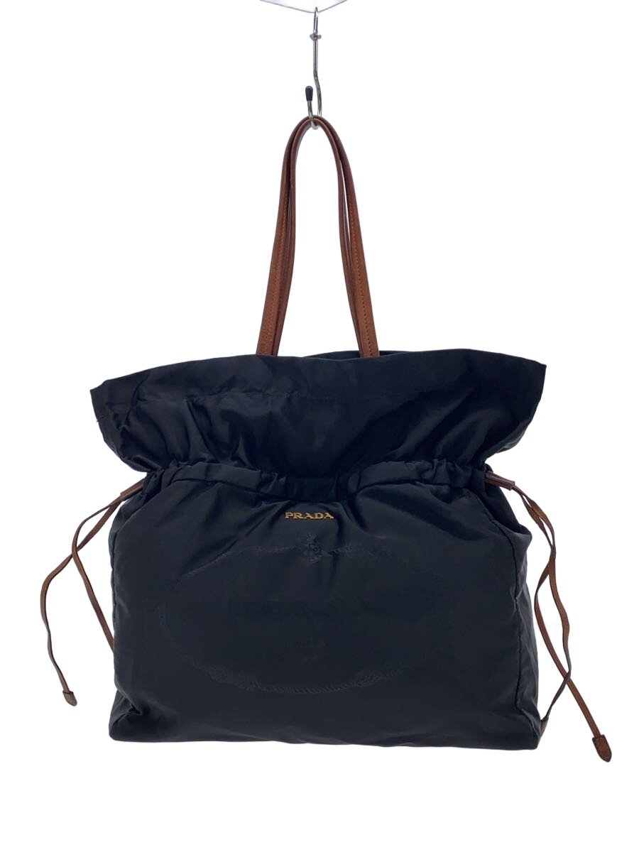 【中古】PRADA◆トートバッグ/ナイロン/BLK/巾着【バッグ】