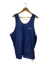 【中古】NIKE◆タンクトップ/XL/ポリエステル/BLU/無地/リバーシブル【メンズウェア】
