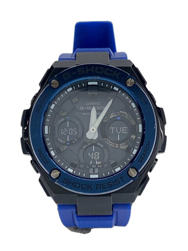 【中古】CASIO◆ソーラー腕時計/デジアナ/ステンレス/BLK/BLU/GST-110BD【服飾雑貨他】 【中古】CASIO◆ソーラー腕時計/デジアナ/ステンレス/BLK/BLU/GST-110BD【服飾雑貨他】