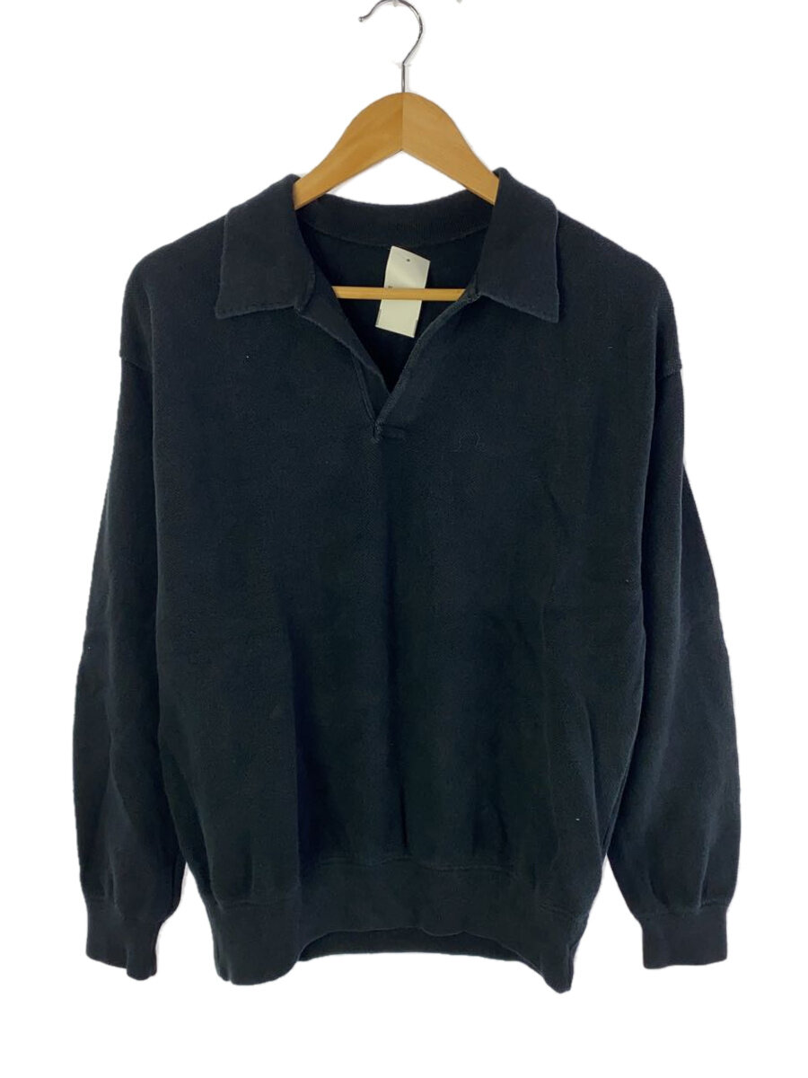 【中古】crepuscule◆ニット・セーター(厚手)/1/コットン/BLK/無地/2303-003【メンズウェア】