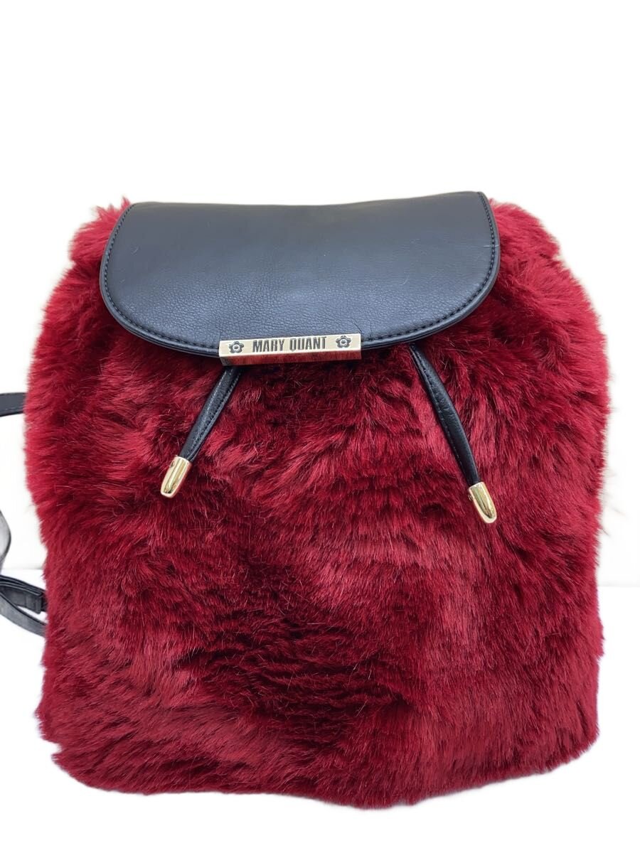 【中古】MARY QUANT◆リュック/--/RED/無地【バッグ】